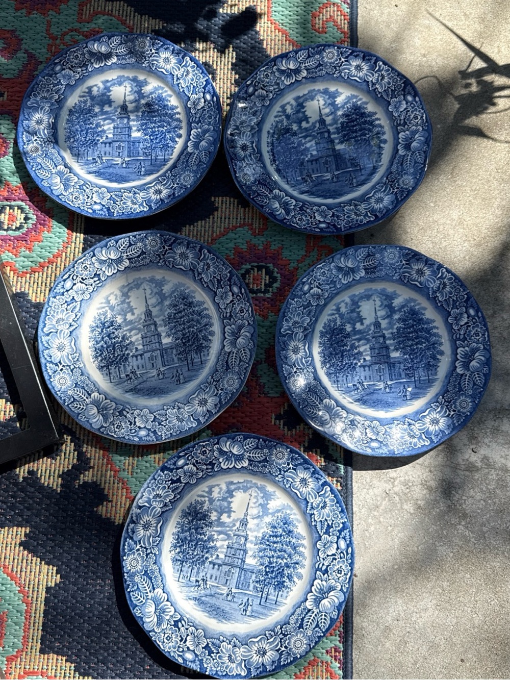 5 VintageLiberty Blue Ironstone cottage core Hall Plate Staffordshire England